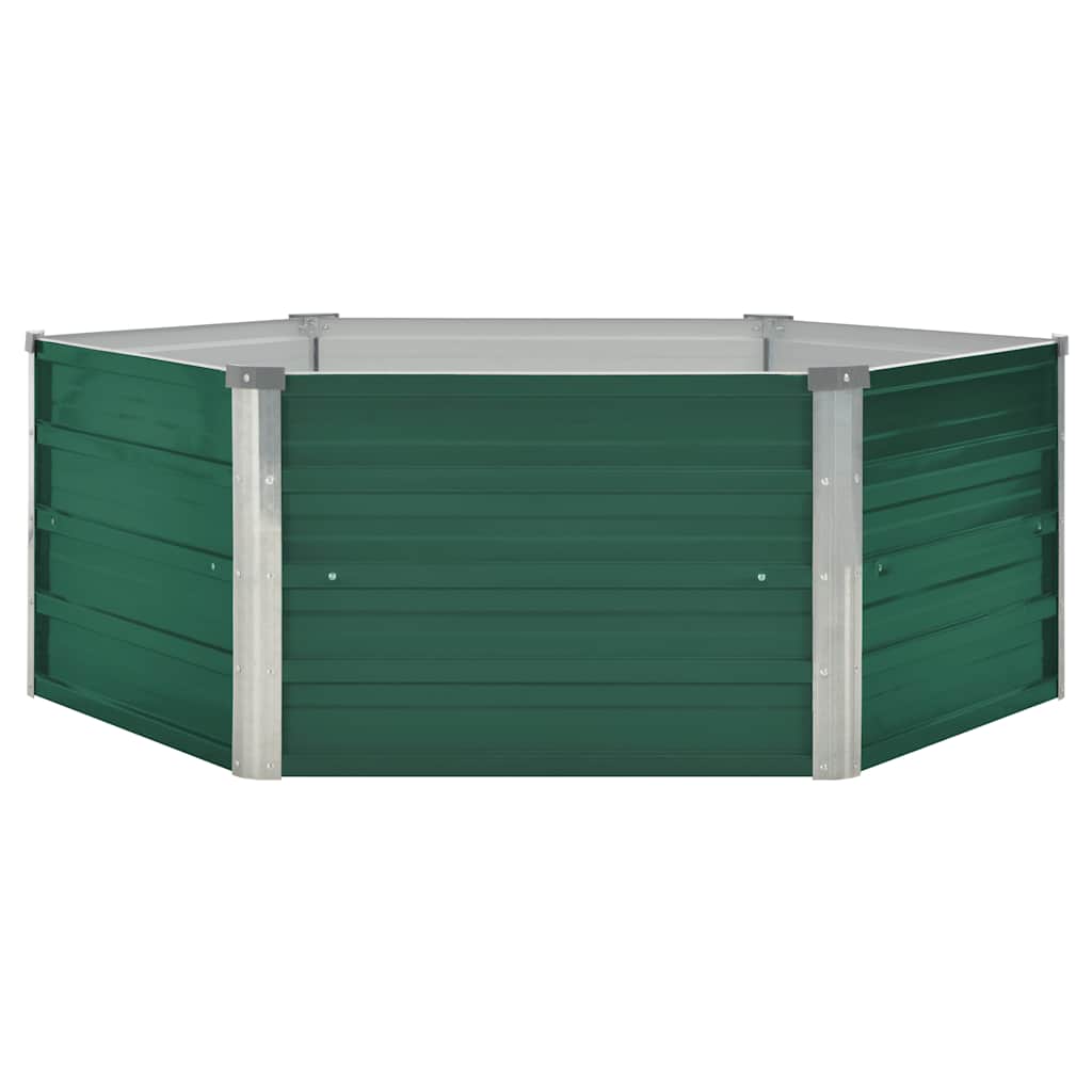 Arriate Elevado De Acero Galvanizado Verde 129x129x45 Cm_0