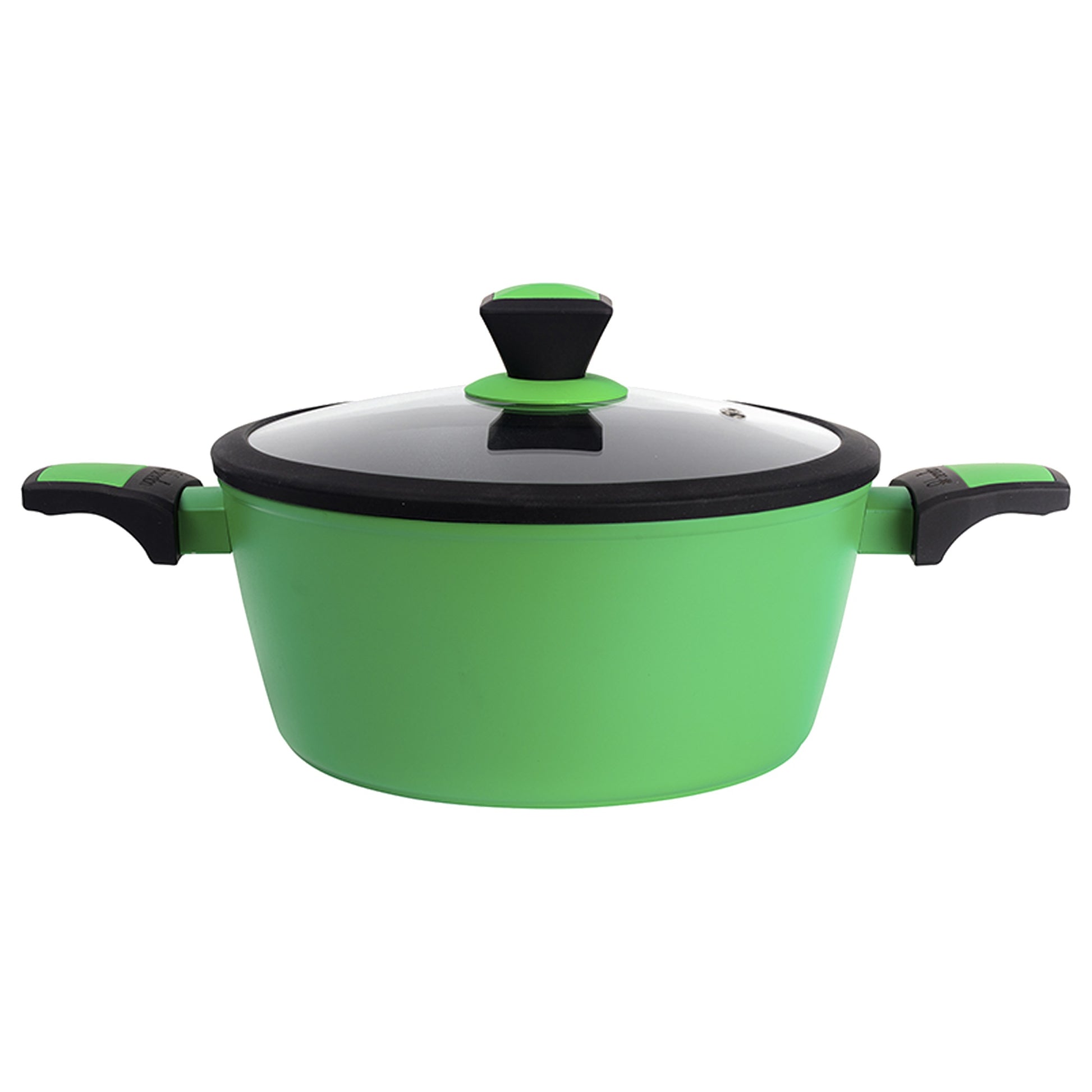 Cacerola Con Tapa En Aluminio Forjado Color Verde - Ø24 X 4,8 Cm_0