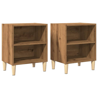 Mesita De Noche 2 Uds Madera Ingeniería Roble Artisian_0