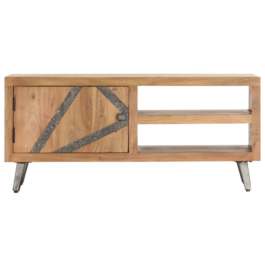 Mesa De Centro De Madera Maciza De Acacia 90x45x40cm_1