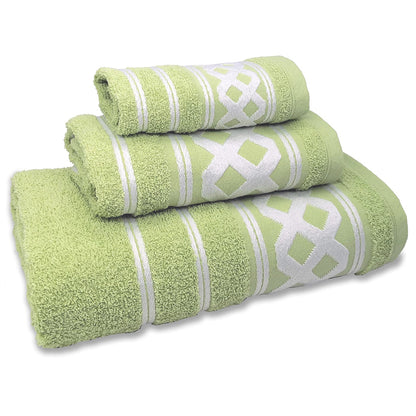 Juego De 3 Toallas De Baño De Algodón De Rizo 450 Gr/m2, De 50x30; 100x50; 150x100 Cm., Color Verde Agua_3