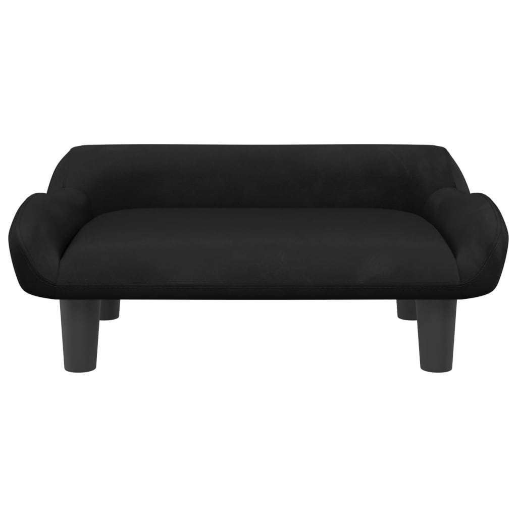 Cama Para Perros De Terciopelo Negra 70x40x24 Cm / Vetonek_2