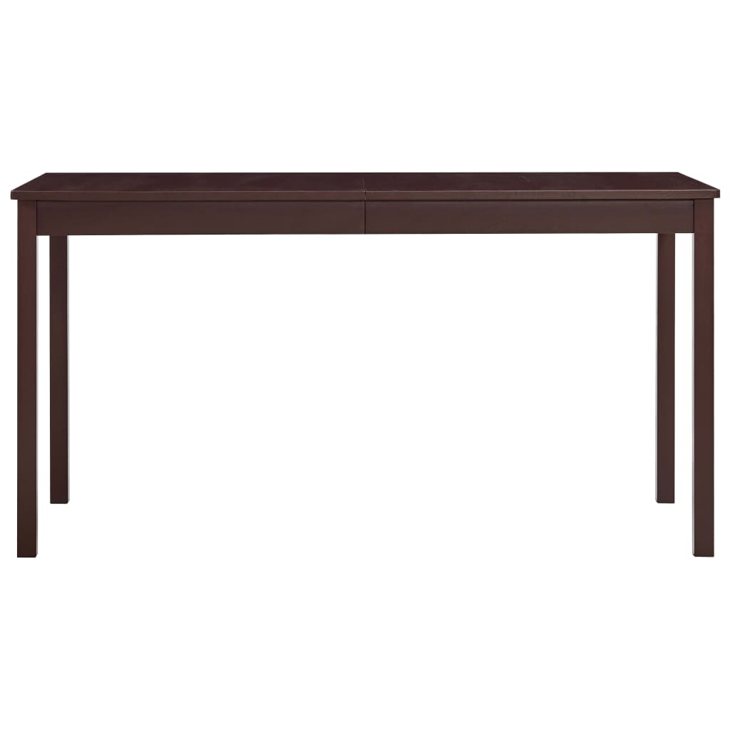 Mesa De Comedor De Madera De Pino Marrón Oscuro 140x70x73 Cm_0