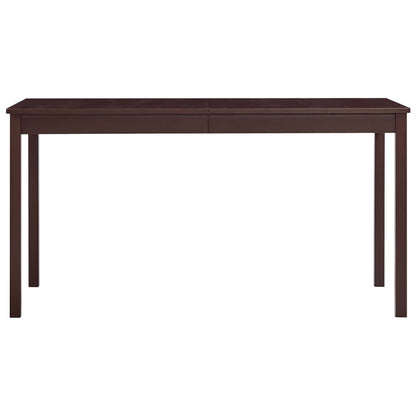 Mesa De Comedor De Madera De Pino Marrón Oscuro 140x70x73 Cm_0