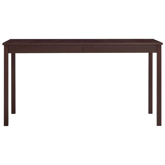 Mesa De Comedor De Madera De Pino Marrón Oscuro 140x70x73 Cm_0