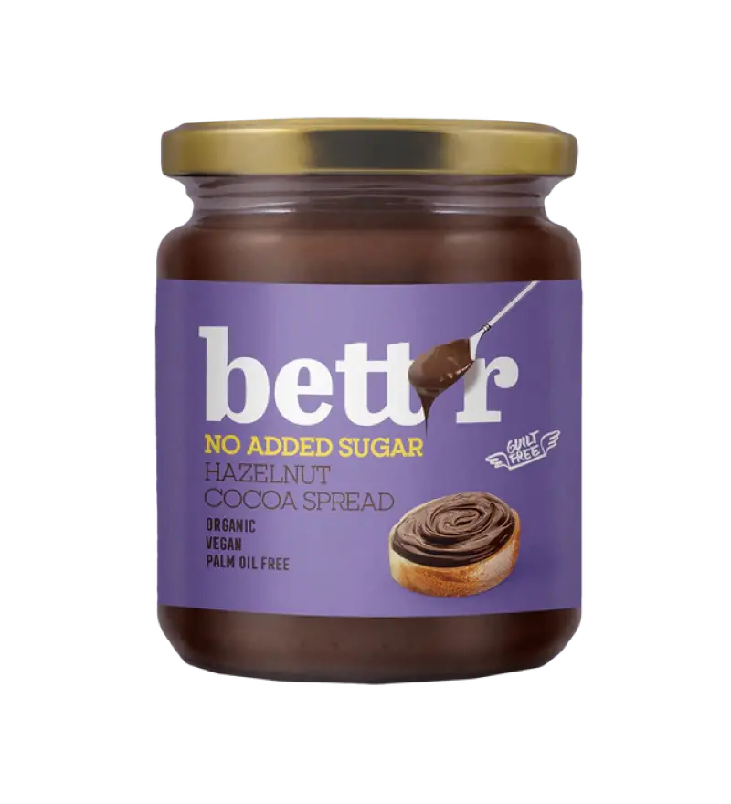 Crema De Cacao Avellana Sin Azúcar Bett's 250g Bio_0