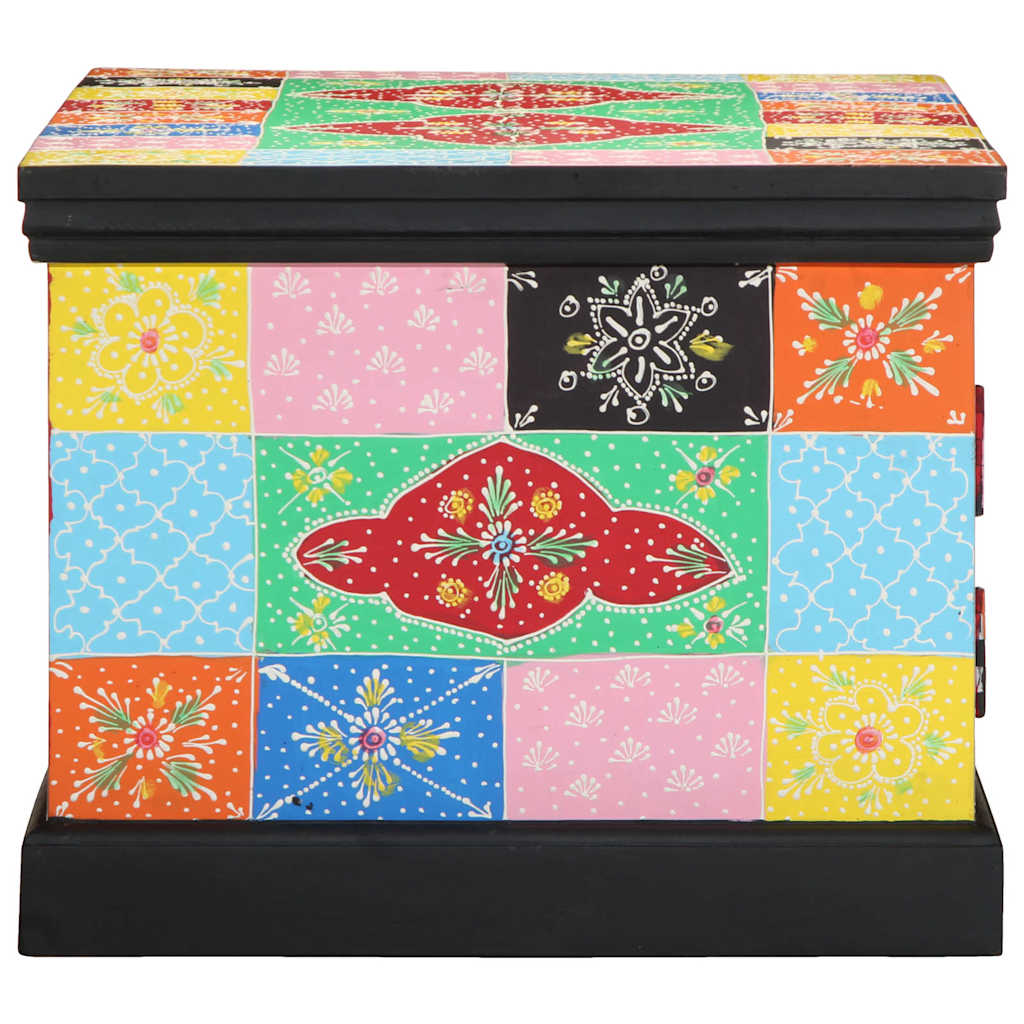 Mesa De Centro Multicolor 90x50x40 Cm Madera Maciza Mango_2