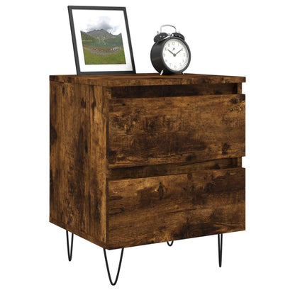 Mesitas Noche 2 Uds Madera Ingeniería Roble Ahumado 40x35x50 Cm_1