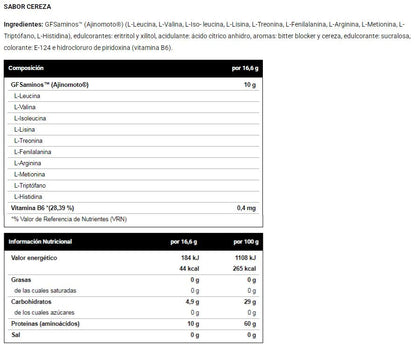 Gfs Aminos - 340g - Cereza - Esenciales E Hidrolizados - Vitobest_5