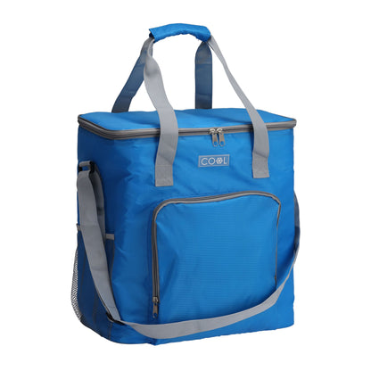 Well Home Bolsa Nevera Azul Brillante De 30l Con Detalles En Gris Y Espuma Aislante De 5 Mm_0