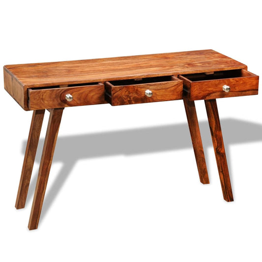 Mesa Consola Con 3 Cajones Madera Maciza Sheesham 76 Cm_0