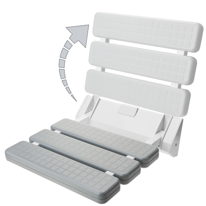 Asiento De Ducha Abatible. Silla Plegable Para Ancianos De Plástico Y Aluminio Gris 320x328mm_4