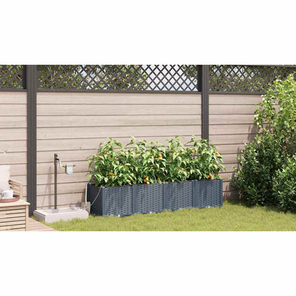Macetero De Jardín 4 Uds. Gris Claro 160 X 40 X 37,5 Cm Pp_3