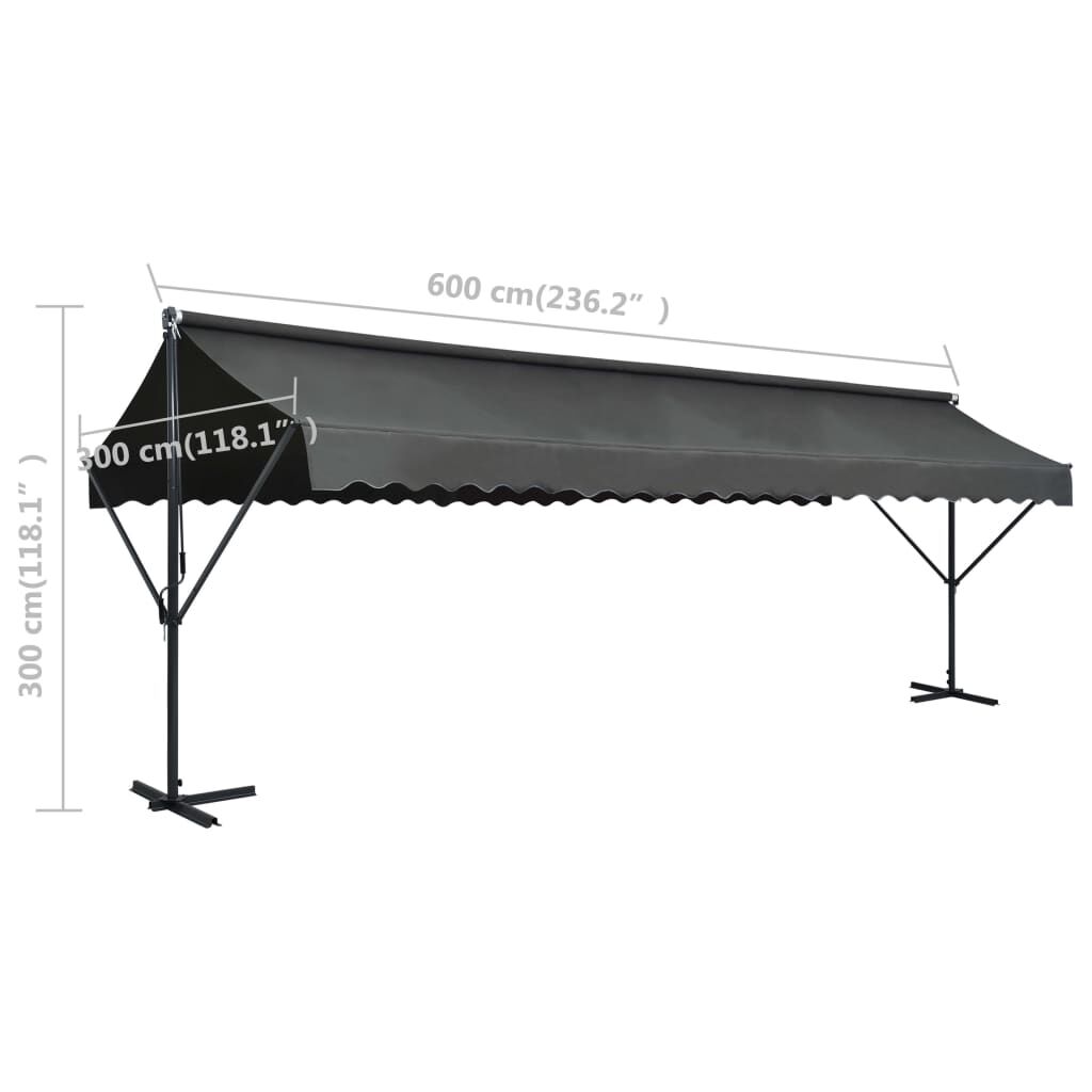 Vidaxl Toldo De Pie Independiente Gris Antracita 600x300 Cm_2