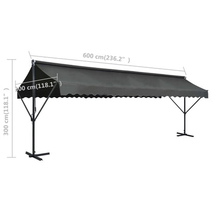 Vidaxl Toldo De Pie Independiente Gris Antracita 600x300 Cm_2