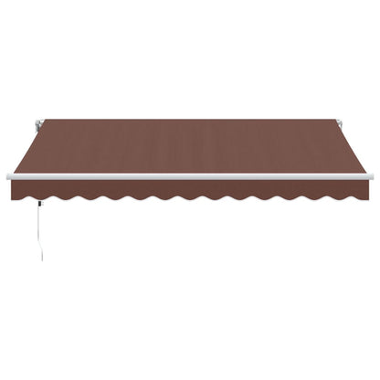 Toldo Retráctil Automático Con Luces Led Marrón 350x250 Cm_3