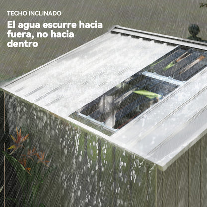 Outsunny Caseta De Jardín 213x130x185 Cm Con 2 Puertas Correderas Y 4 Ventanas_3
