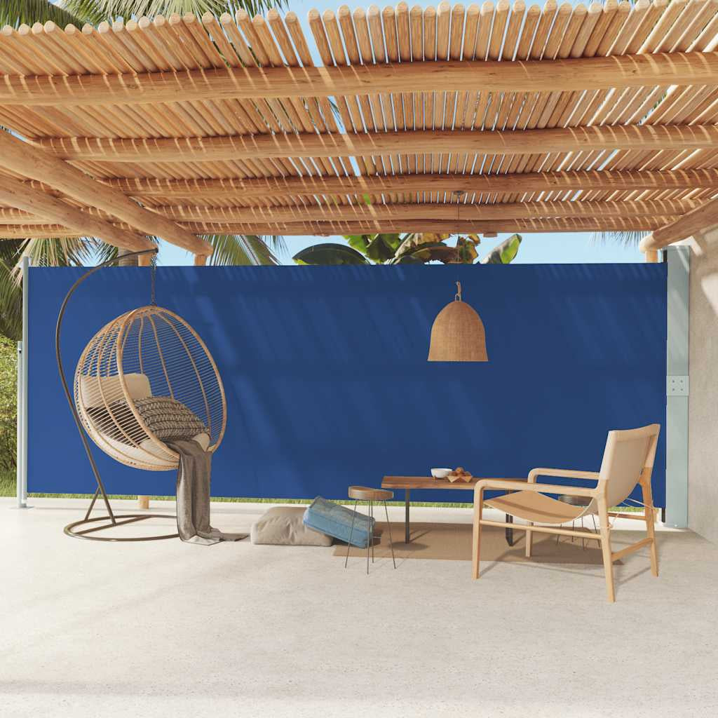 Vidaxl Toldo Lateral Retráctil De Jardín Azul 200x600 Cm_1