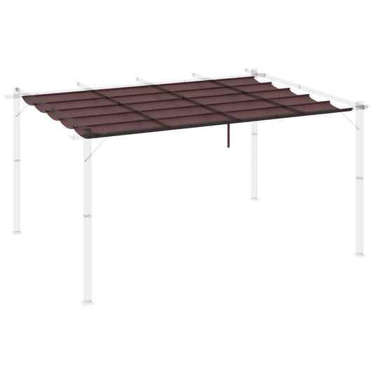 Outsunny Cubierta Para Pérgola Retráctil 3,5x2,6 M Para Marco De 4x3 M Café_0