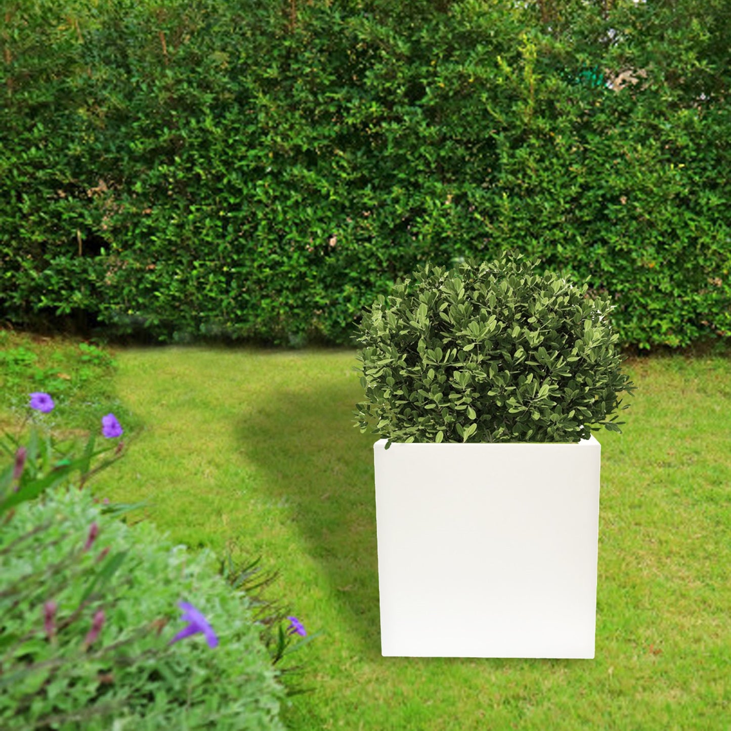 Macetero De Polietileno Blanco 50x50 Cm_3