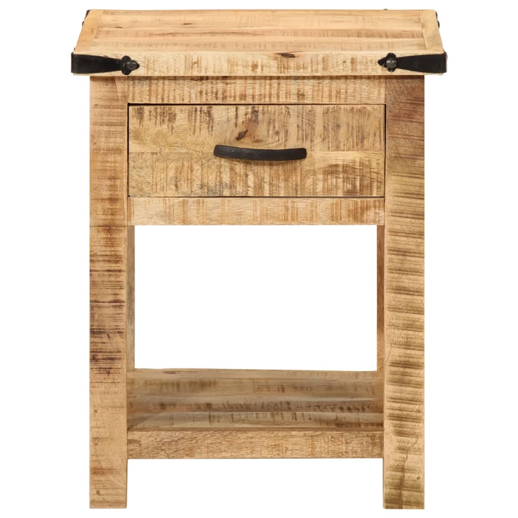 Mesita De Noche Madera Maciza De Mango 40x40x50 Cm_1