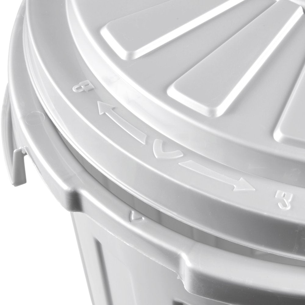 Cubo De Basura / Papelera Polivalente Con Tapa Cerrable, Grande, Plástico Resistente (pp), 23 L, Mats, Plateado_4