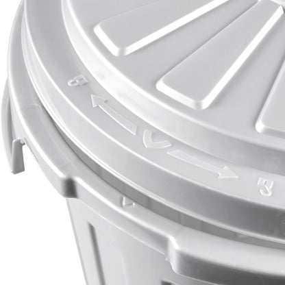 Cubo De Basura / Papelera Polivalente Con Tapa Cerrable, Grande, Plástico Resistente (pp), 23 L, Mats, Plateado_4