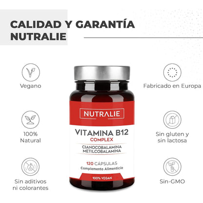 Vitamina B12 Complex 2000 mcg Cansancio Nutralie 120 comprimidos