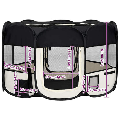 Vidaxl Parque De Perros Plegable Y Bolsa Transporte Negro 125x125x61cm_2