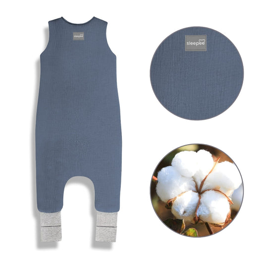 Sacos De Dormir Con Piernas T-s Muselina Algodón Petrol