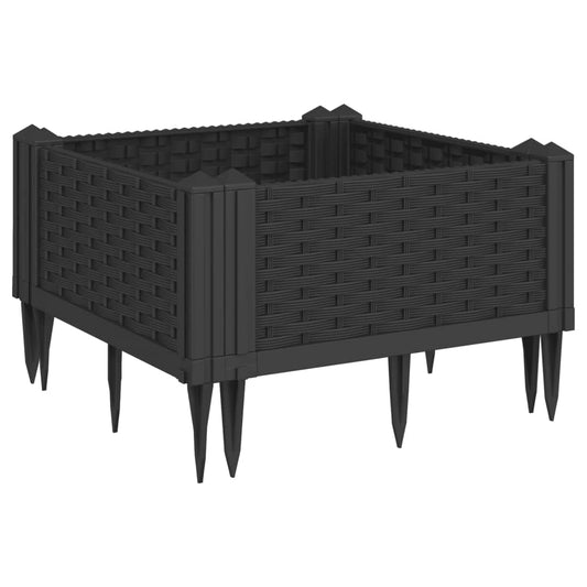 Jardinera Con Clavijas Pp Negro 42,5x42,5x28,5 Cm_0