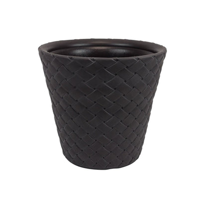 Maceta De Ratan Sintético 28 Litros Color Chocolate 40 X 37 Cm