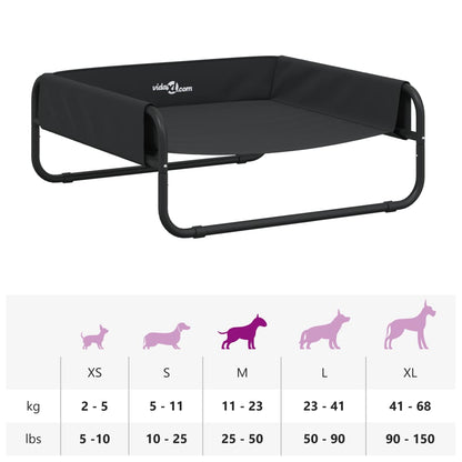 Cama Elevada Para Perros Tela Oxford Y Acero Gris Antracita / Vetonek_0