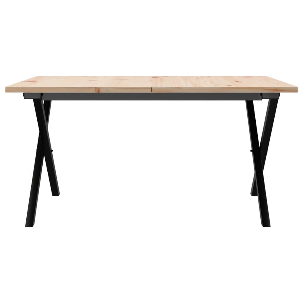 Mesa De Centro Marco X Madera Maciza Pino Y Acero 90x90x45 Cm_2