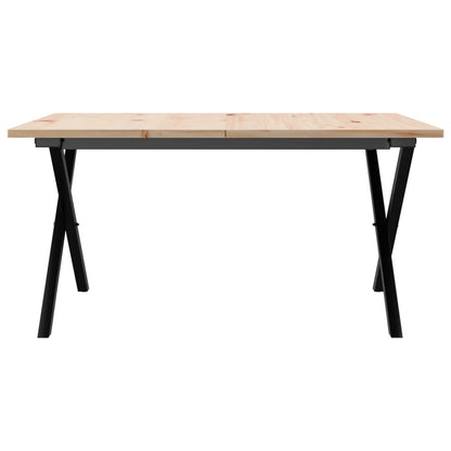 Mesa De Centro Marco X Madera Maciza Pino Y Acero 90x90x45 Cm_2
