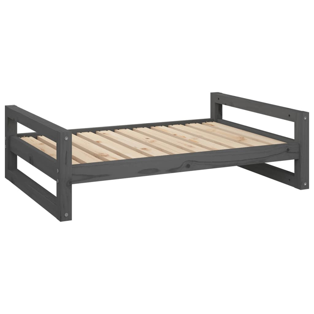 Vidaxl Cama Para Perros Madera Maciza De Pino Gris 95,5x65,5x28 Cm_0