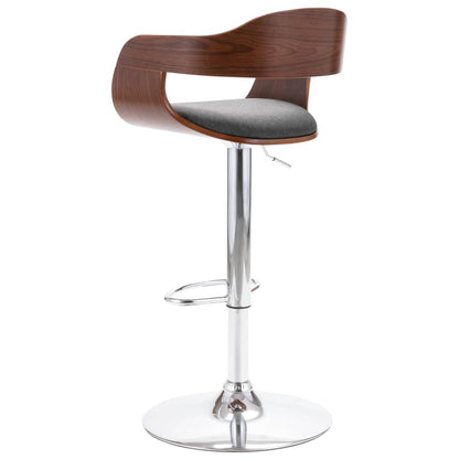 Taburete De Cocina Madera Contrachapada Y Tela Gris_1