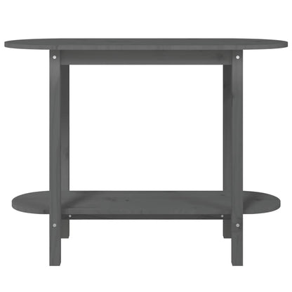 Mesa Consola De Madera Maciza De Pino Gris 110x40x80 Cm_3