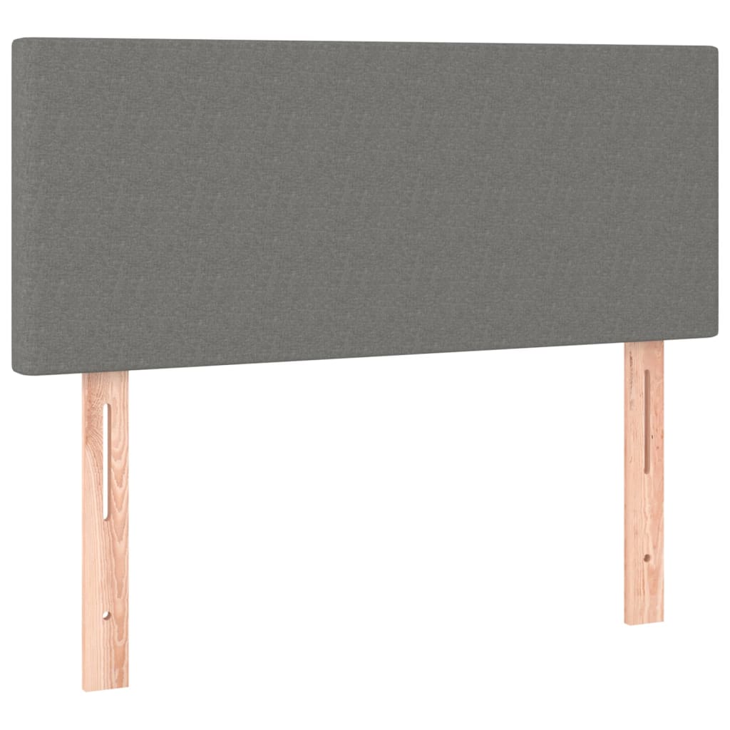 Cama Box Spring Colchón Y Luces Led Tela Gris Oscuro 100x200 Cm / Vetonek_2