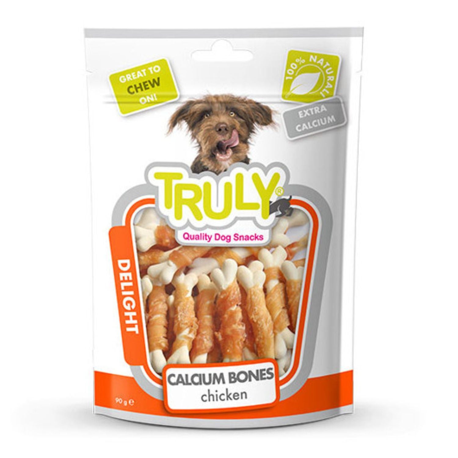 Snack Para Perro Hueso De Calcio Con Pollo Truly 15 Bolsas X 90gr_0