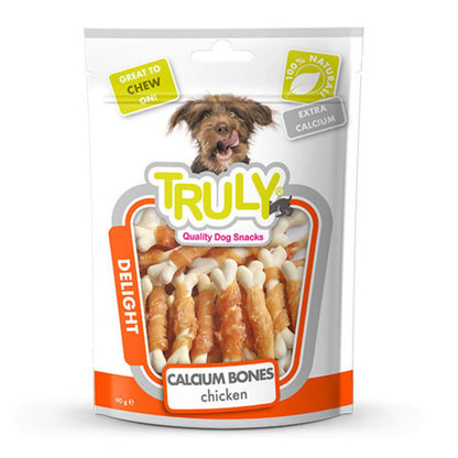 Snack Para Perro Hueso De Calcio Con Pollo Truly 15 Bolsas X 90gr