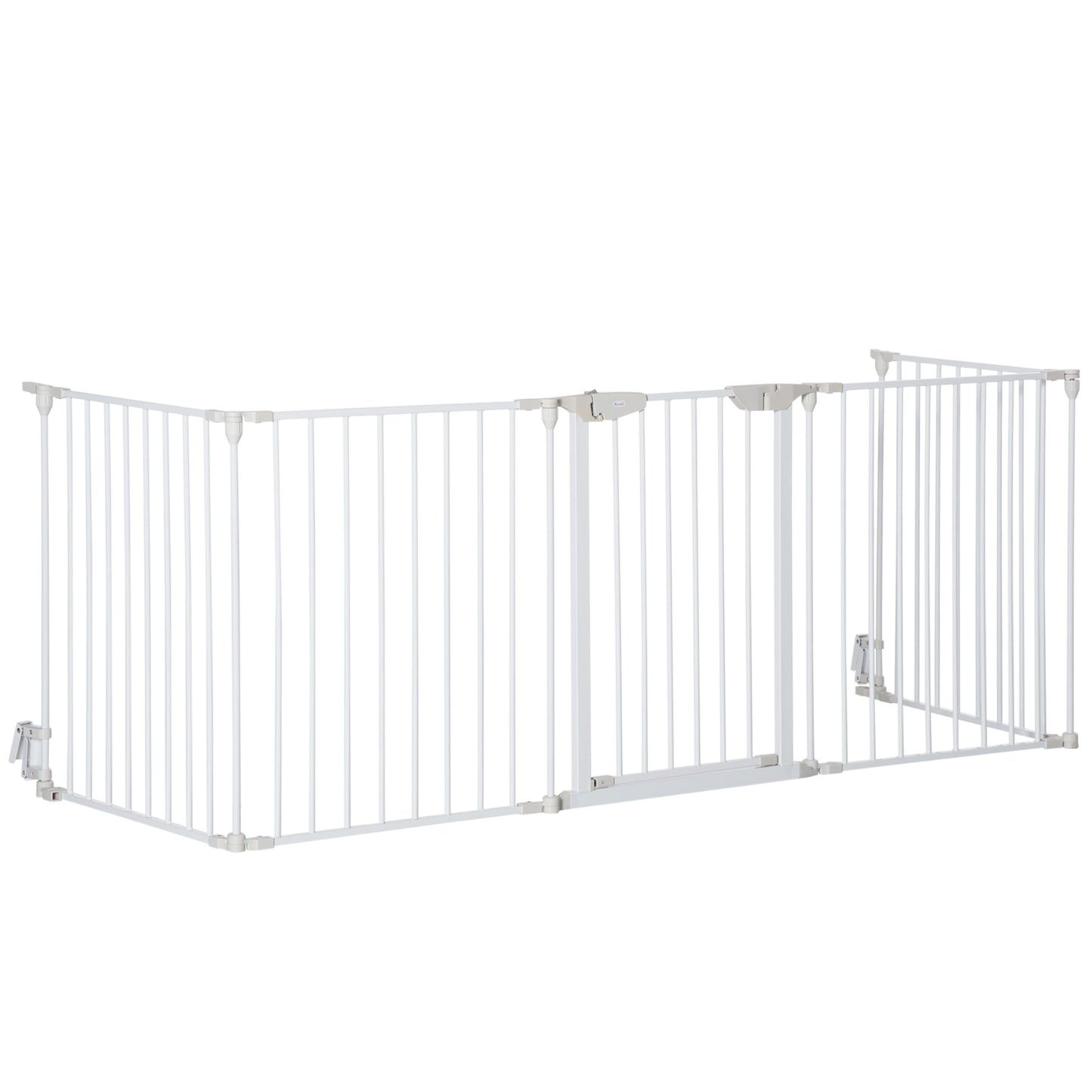 Pawhut Barrera De Seguridad 300 Cm Parque Para Perros De 5 Paneles Blanco_0