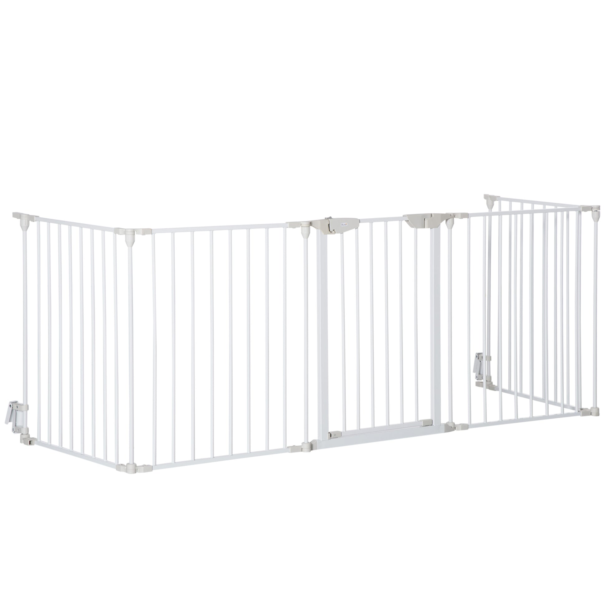 Pawhut Barrera De Seguridad 300 Cm Parque Para Perros De 5 Paneles Blanco_0