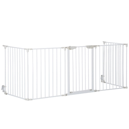 Pawhut Barrera De Seguridad 300 Cm Parque Para Perros De 5 Paneles Blanco_0