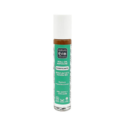 Roll-on antiacné purificante, árbol de té y  tomillo, NaturaBIO Cosmetics, 20 ml