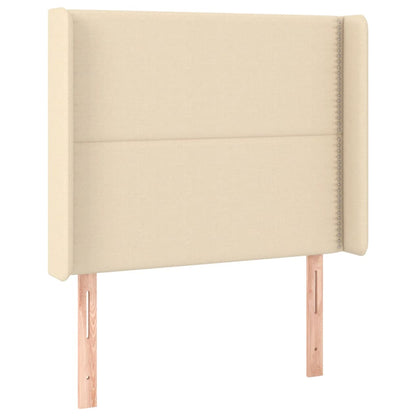 Cama Box Spring Colchón Y Luces Led Tela Color Crema 90x190 Cm / Vetonek_3