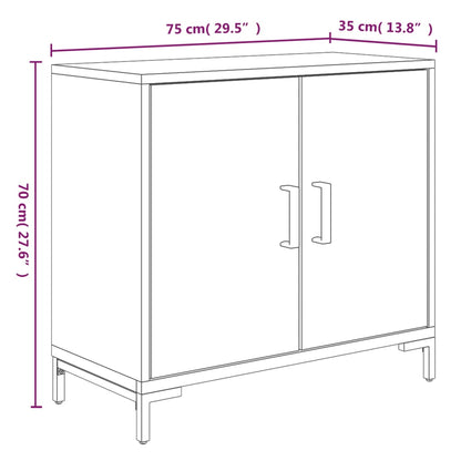 Aparador De Madera Maciza De Pino Marrón 75x35x70 Cm / Vetonek_5