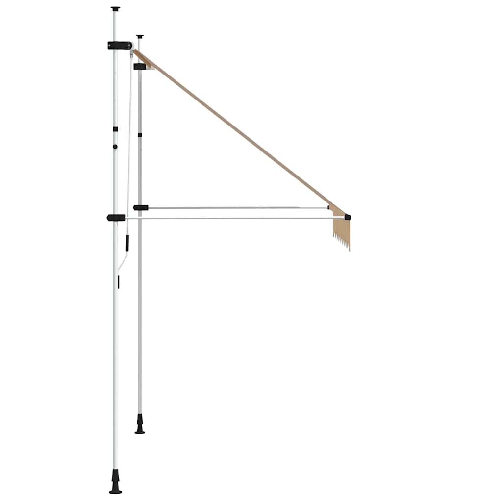 Toldo Manual Retráctil 200 Cm Naranja Y Blanco A Rayas_3