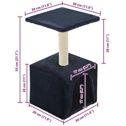 Vidaxl Rascador Para Gatos Con Poste De Sisal 55 Cm Azul Oscuro_2