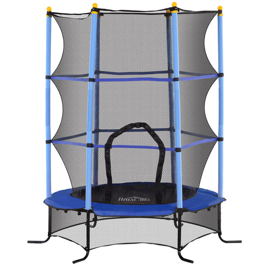 Homcom Cama Elástica Infantil Ø163 Cm Con Red De Seguridad Azul Y Negro_0